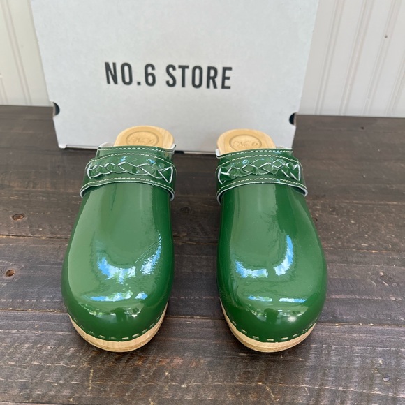 NO.6 Bridget Clog on Mid Wedge in Forest Patent size 39 Sold Out - Picture 5 of 8